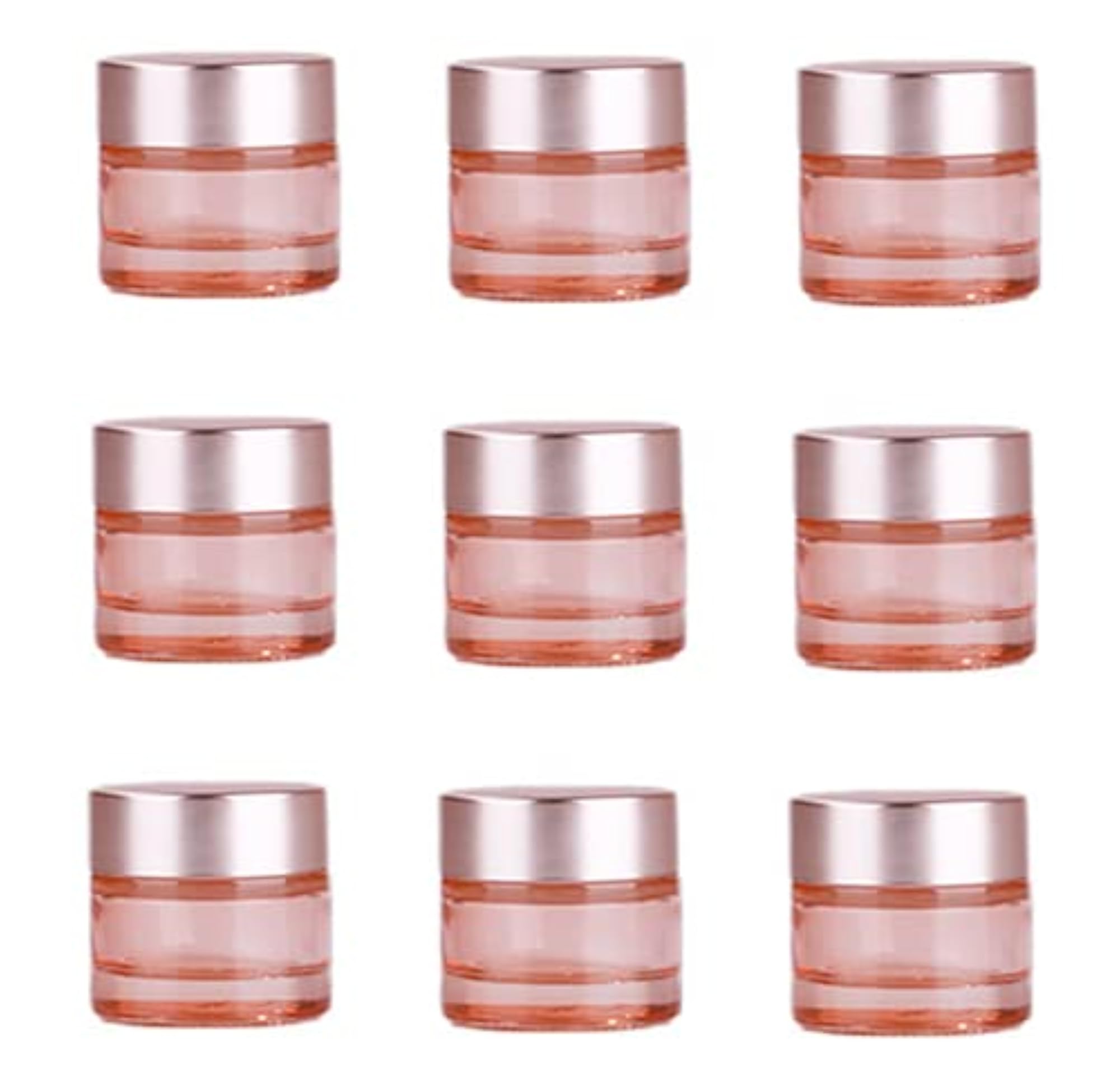 10 Packs 10 Gram Pink Glass Cosmetic Jar Pots